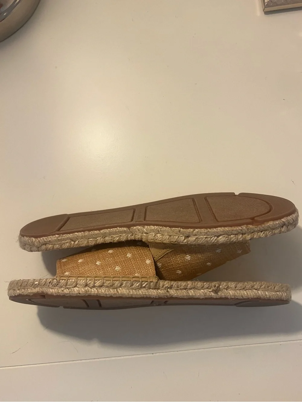 NWOB TALBOTS LLYSSA ESPADRILLE POLKA DOT SLIP ON SANDALS SZ 8